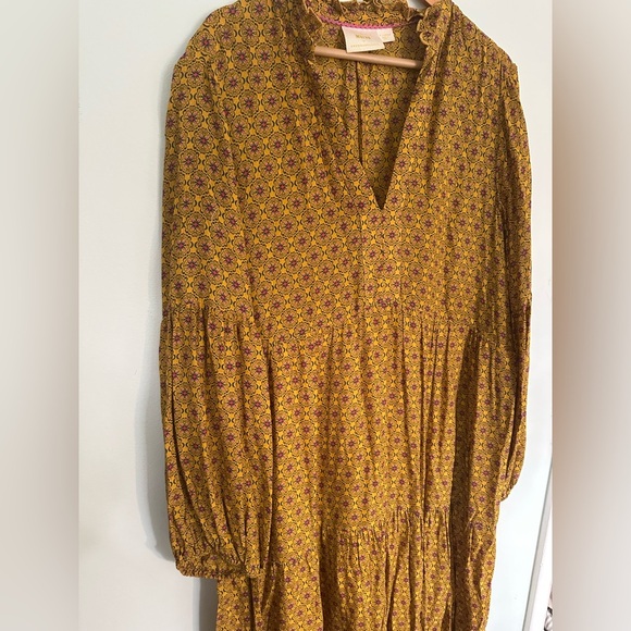 Anthropologie Maeve Tamarind yellow print maxi dress - Picture 6 of 7